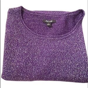 Apt 9 Purple Metallic Long Sleeve Knit Top Size S NWOT